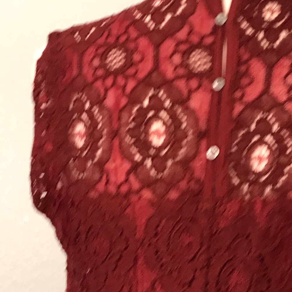 Hollister Burgundy Sheath Dress Lace Overlay - Picture 5 of 7